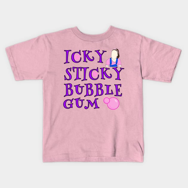 Icky Sticky bubble gum Kids T-Shirt by Creative Madness